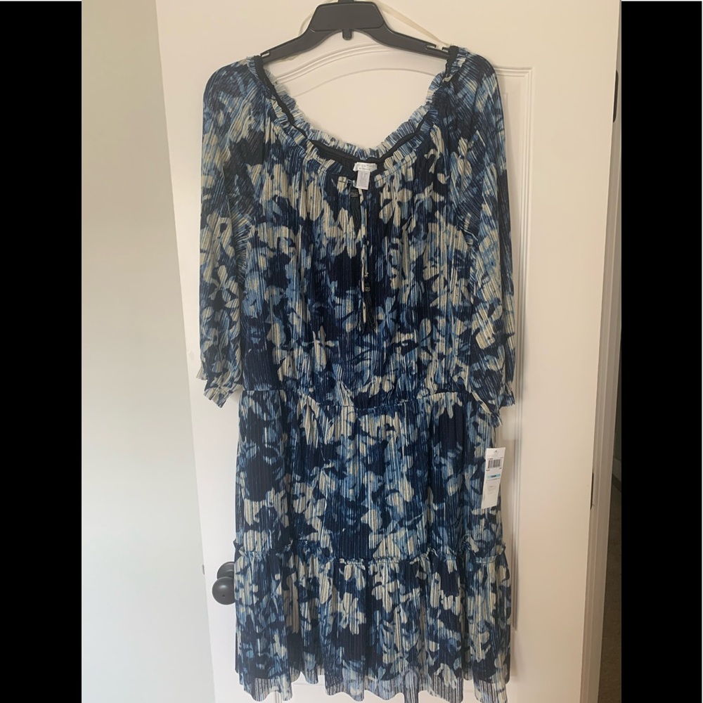 Blue and gray dress